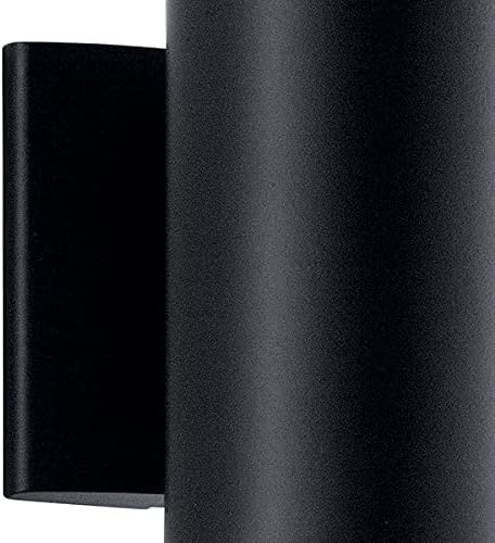 Kichler Cylinders 7" Outdoor Wall Sconce in a Black, 1-Light Exterior Wall Light, Cylinder Fixture, (7" H x 5" W), 9234BK (Pack of 2)