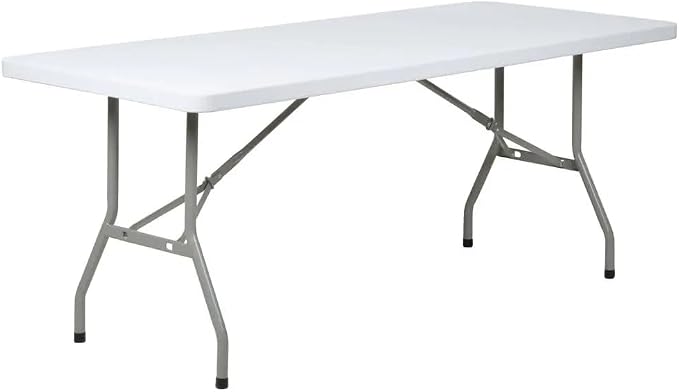 30" W x 72" D x 29" H Plastic Folding Utility Heavy Duty Table | Indoor Outdoor Dining Kitchen Wedding Market Events Camping BBQ