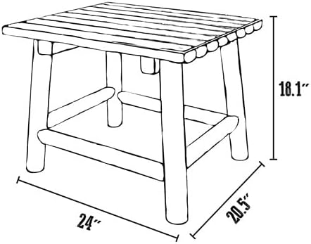 G&DFarms Char-Log End Table by Leigh Country (RHS05/23) - Brown, 20.5'' x 24'' x 18.1'' - End Table