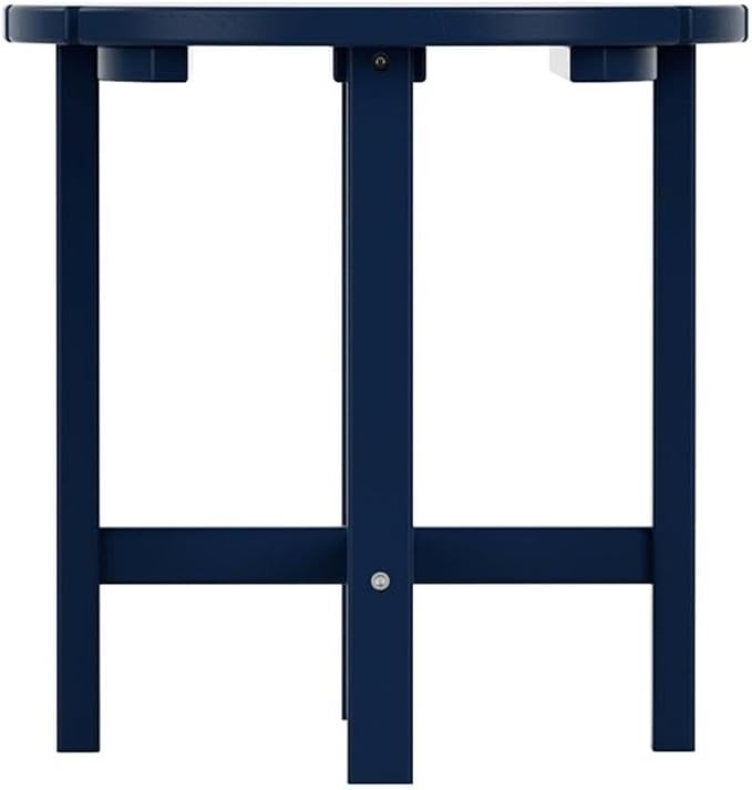 Costaelm Round Outdoor Side Tables, Adirondack Patio Tables for Outside, HDPE Patio End Table Weather Resistant, Balcony Table for Pool, Seaside, Backyard, Porch, Indoor Companion, Navy Blue