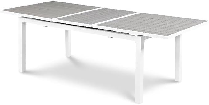 Meridian Furniture 366-T Nizuc Collection Modern | Contemporary Outdoor Patio Extendable Dining Table with Durable Aluminum Frame