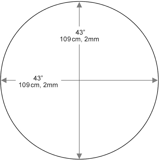 Dulles Glass 43 inch Round Glass Table Top - Tempered - 1/4" Thick Glass Surface, Safe Flat Polished, Multipurpose for Dining Table, Patio, Coffee and End Table