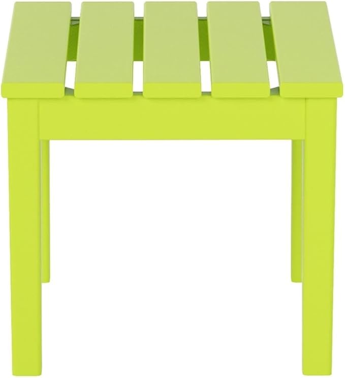 Costaelm Small Outdoor Side Table, Patio End Table Weather Resistant Outdoor Coffee Table, Square Conversation Table for Indoor, Porch, Balcony, Garden, Poolside, Deck, Lime