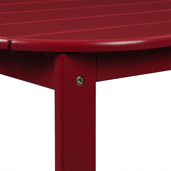 Red Coffee Table with Solid Wood and Acacia Materials, Compact Design, Stylish Finish, Ideal for Patio Or Lounge Areas