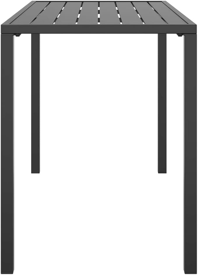 Modern Garden Dining Table Anthracite Steel 43.3 x 21.3 x 27.6 Inches Outdoor Metal Frame Powder-Coated Finish Weather-Resistant Patio Furniture