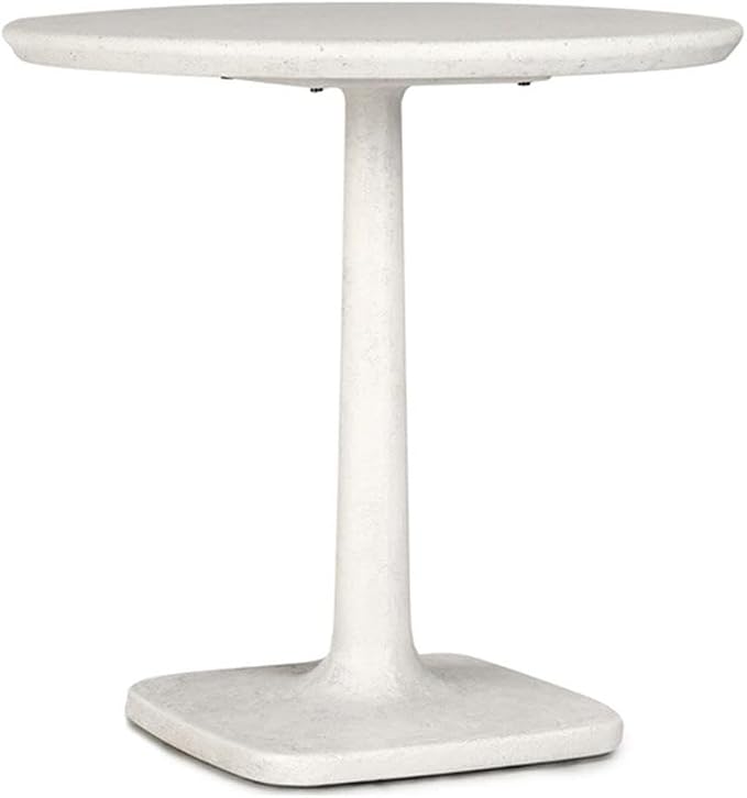 Classic Home Paulina 31" Concrete Stone Outdoor Bistro Table in White