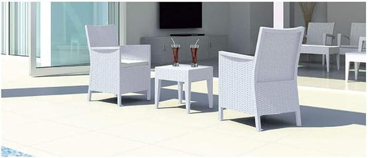 Compamia Ares 7 Piece Patio Dining Set in Dove Gray, Commercial Grade