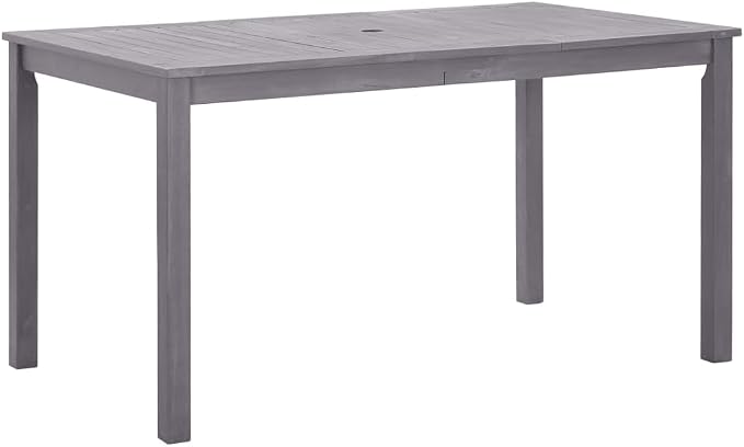 Outdoor Wooden Table,Rustic Farmhouse Style Dinner Table,Dining Table for Kitchen, Dining Room & Living Room,Patio Table Gray Wash 55.1"x31.5"x29.1" Solid Acacia Wood