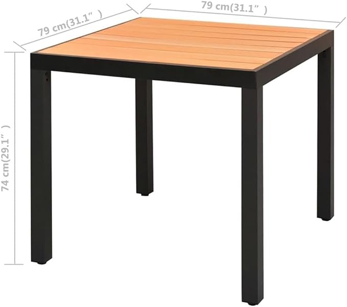 BOWERY HILL 5-Piece Patio Dining Set, Aluminum/PVC Rattan/Steel, Black/Brown Finish, Water-Resistant, Includes Square Table and 4 Chairs, Outdoor Furniture for Garden or Alfresco Dining