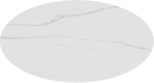 30" Round Tempered Glass Table Top, Marble Glass Surface Protector Heat & Scratch Resistant Multipurpose for Dining, Coffee, Restaurant, Office and End Table (White Marble Pattern, 30 Inch)