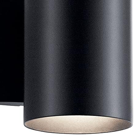 Kichler Cylinders 7" Outdoor Wall Sconce in a Black, 1-Light Exterior Wall Light, Cylinder Fixture, (7" H x 5" W), 9234BK (Pack of 2)