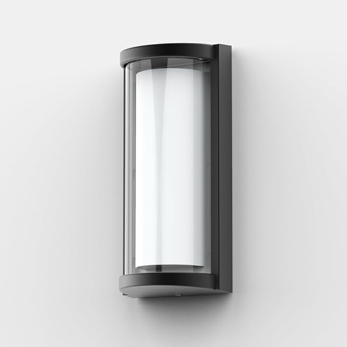 Outdoor Wall Lights 2Packs,Modern 6000k Cool White LED Exterior Light Fixtures,Wall Sconces Lighting,Black Porch&Patio Light,IP65 Waterproof for Garage Hallway Stairs Gardens(2packs)