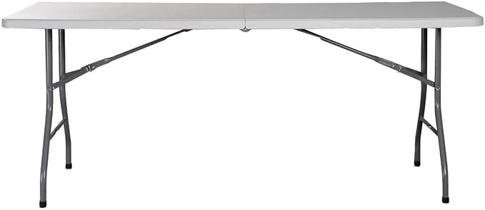 6' Folding Table Portable Plastic Indoor Outdoor Picnic Party Dining Camp Tables (White) (1, White) (1, White) (6 Inches)
