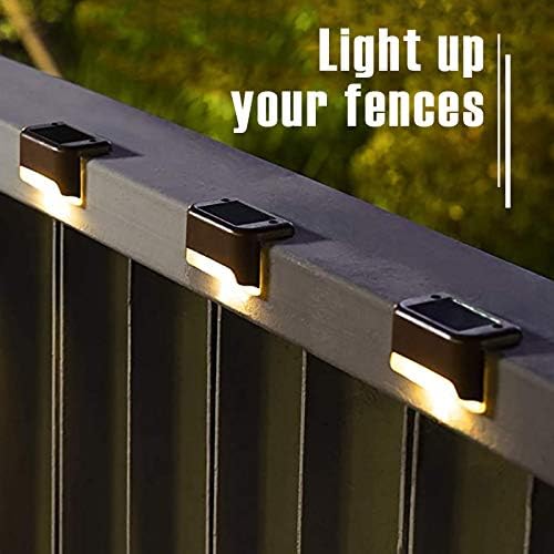 GIGALUMI Led Solar Deck Lights, 16 Pack，Waterproof, Warm White | LED Solar Deck Lights for Outdoor Stairs, Step, Fence, Railing, Yard and Patio