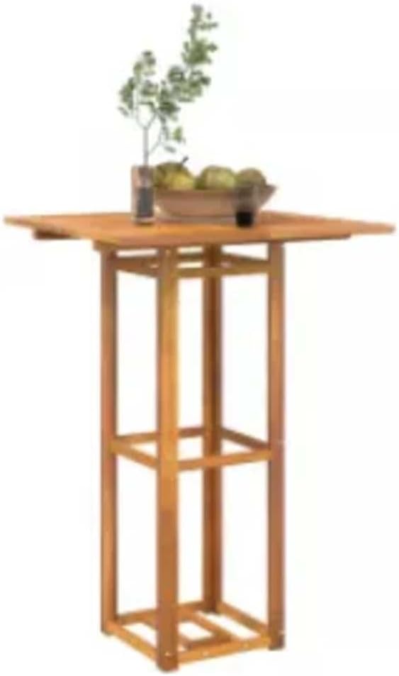 Outdoor Acacia Wood Bistro Table, Tall Bar Height Pub Table for Patio, Garden, Deck, Balcony, 29.5 x 29.5 x 43.3 Inch