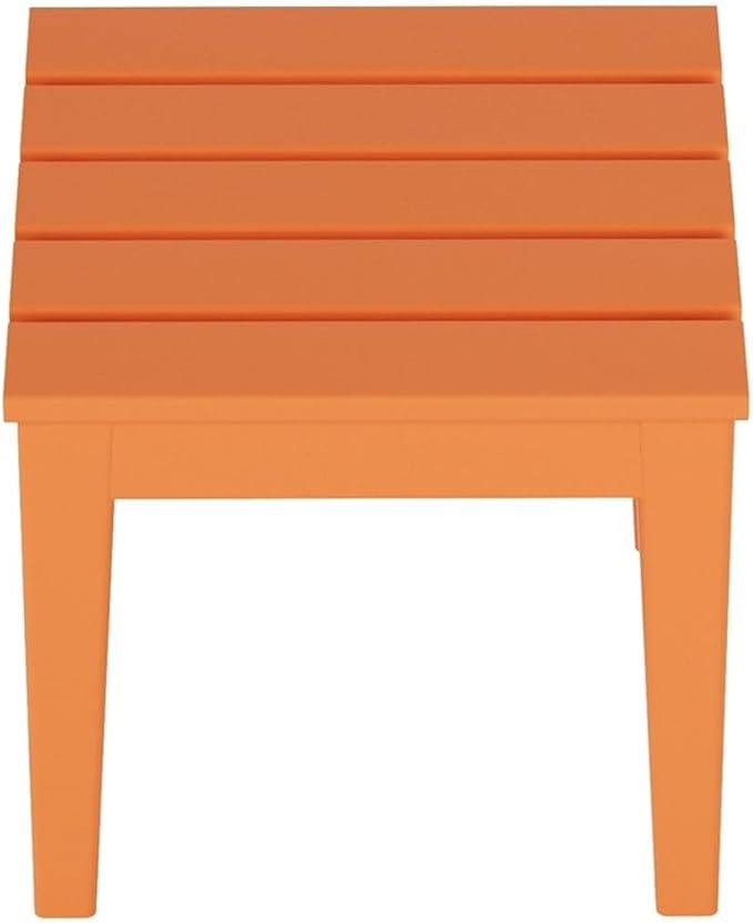 Costaelm Small Outdoor Side Table, Patio End Table Weather Resistant Outdoor Coffee Table, Square Conversation Table for Indoor, Porch, Balcony, Garden, Poolside, Deck, Orange