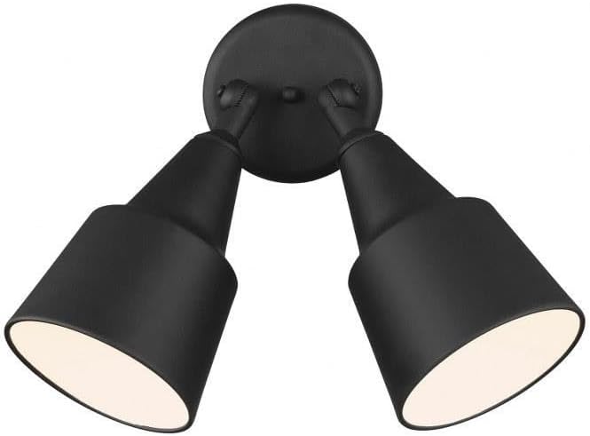 Generation Lighting 2-Light 12.5-Inch Adjustable Flood Light in Black | Wet-Rated Aluminum Fixture with Matching Shade, an Exterior Lighting Fixture and Outdoor Lamp for Home Security or Driveway