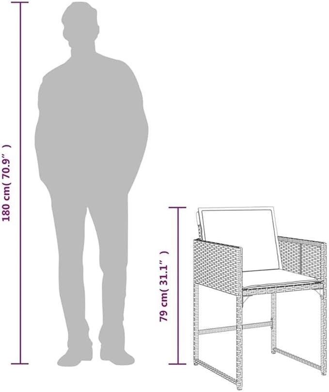 Afuera Living Contemporary PE Rattan Garden Dining Set, Gray Texture, 12-Seater Table and Chairs, Cushioned Seats, Weather-Resistant for Outdoor Patio, Garden, Terrace Dining and Social Gatherings