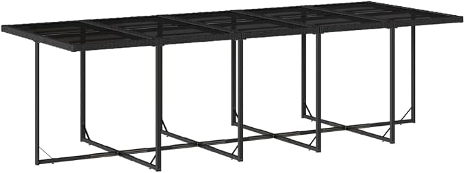 15-Piece Patio Dining Set with Cushions Black PE Rattan Outdoor Furniture Set for Garden Backyard Balcony Porch