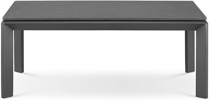 Afuera Living Modern Aluminum Outdoor Coffee Table, 39" W x 23" D x 15.5" H, Powder-Coated Gray Finish, Scratch-Resistant Cement Top, All-Weather UV Resistant Patio, Porch, Deck, or Balcony Table