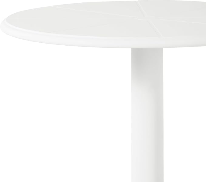 WestinTrends Playa 23.5" Outdoor Polypropylene Resin Round Patio Bistro Dining Table for 2, White