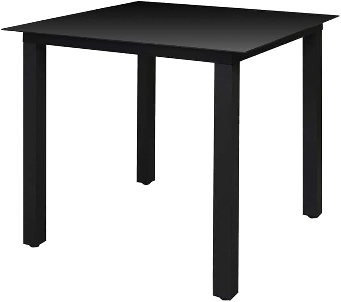 5 Piece Patio Dining Set with Powder-Coated Aluminum Frames and Glass Top Table, 4 Folding Textilene Chairs with 7 Adjustable Positions for Garden or Patio