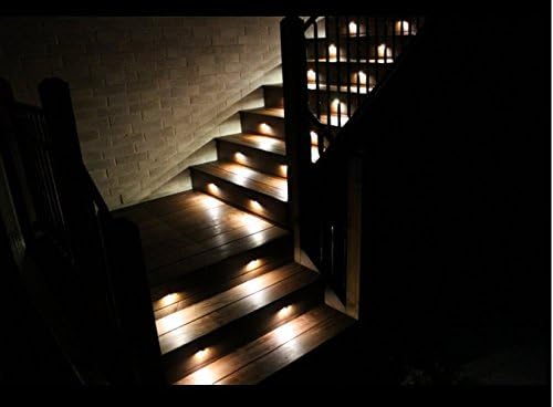 Warm White Low Voltage LED Deck Lights kit Φ1.38 Outdoor Garden Yard Decoration Lamp Recessed Landscape Pathway Step Stair Warm White LED Lighting, Black