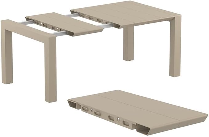 Compamia Vegas 55" Extendable Patio Dining Table in Dove Gray, Commercial Grade