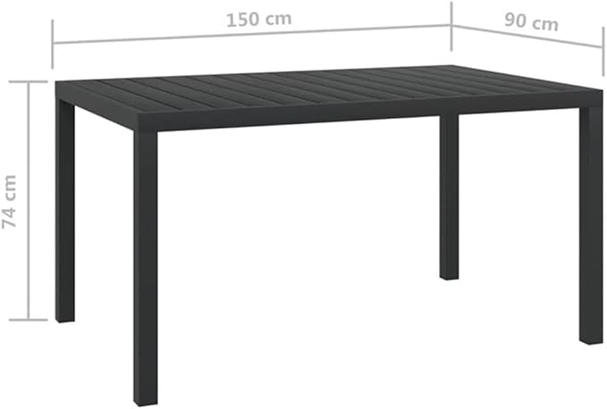 BOWERY HILL Contemporary Poly Rattan & Steel Patio Dining Set, 7-Piece, Gray Matte Finish, Weather-Resistant, Comfortable Cushions, Seats 6, Modern Design Outdoor Furniture for Garden or Terrace