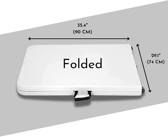 6ft Foldable Heavy Duty Plastic Table - Ideal for Indoor & Outdoor Events: Parties, Picnic, Camping, Weddings, Catering, and Garden Dining - Portable Fold-in-Half Utility Table (White)