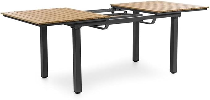 Greemotion Mackay 61.5" W Outdoor Teak Wood Expandable Dining Table in Natural