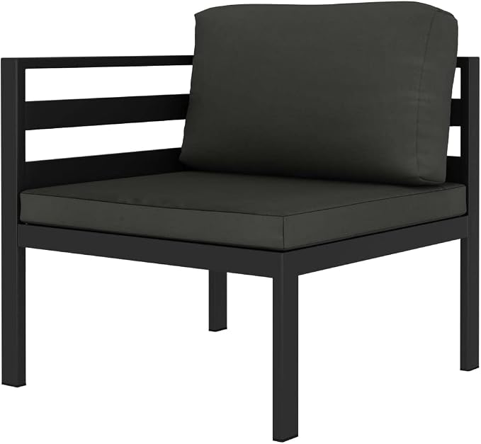 Garden Lounge Set, 3 Piece Anthracite Aluminum Patio Furniture, Modular Outdoor Sectional Sofa with Cushions and Cover for Terrace, Backyard, and Sunroom
