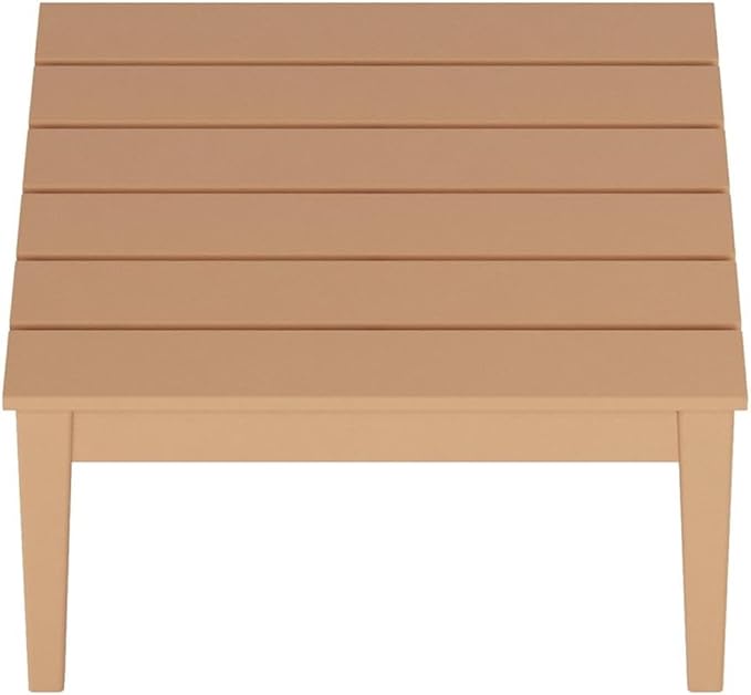 Costaelm Outdoor Side Tables for Patio, Small Patio Conversation Table Weather Resistant Coffee Table, Small Square Table Outdoor End Tables for Porch, Balcony, Poolside, Deck, Teak
