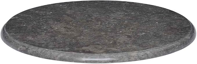 Black Round Marble Table Top 23.6 Inch Diameter x 1 Inch Thick Replacement Surface for Dining Coffee Garden Tables Indoor and Outdoor Use Sturdy Easy to Clean