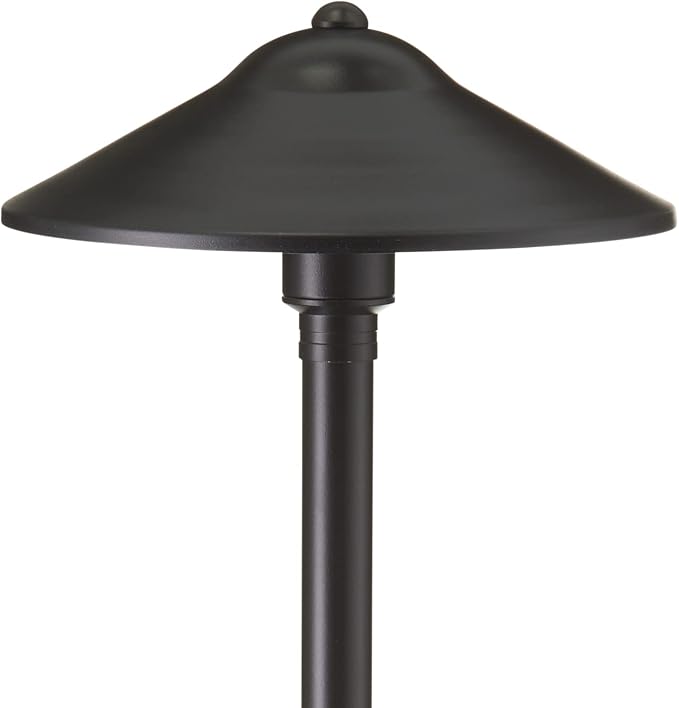 VOLT Max Spread 12V Black Brass Path Light (25"" Tall, 9"" Shade) | 16-Foot Diameter Area of Illumination, Lamp Ready, Low Voltage, Ideal for Outdoor Pathway Walkway Garden Driveway or Patio