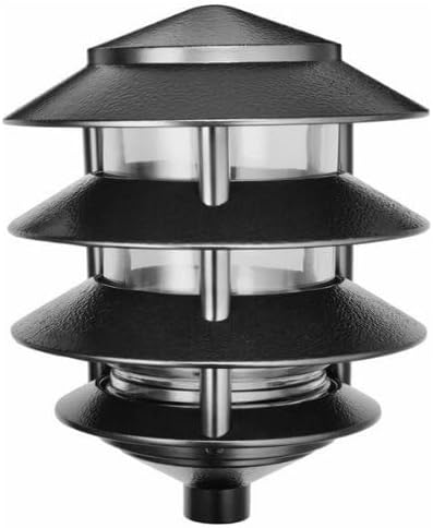 RAB Lighting LL22B Incandescent 4 Tier Lawn Light, A-19 Type, 100W Power, 1650 Lumens, 120VAC, Black