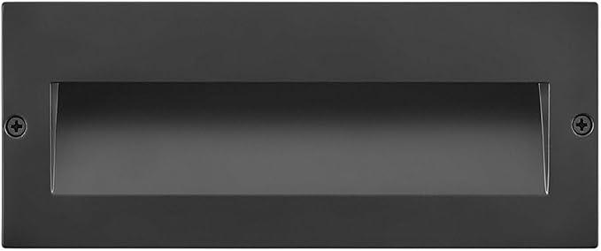 Hinkley Taper 12V Integrated LED Horiz. Step Light, Matte Black Stainless | Recess Mount, Deck Light, Low Voltage, Landscape, Etched Glass, ADA, Outdoor, Aluminum, Wiring Kit Included, Easy Install
