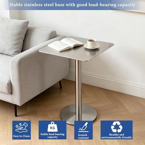 Modern Industrial Dining Table, 60x60x95cm, Easy to Clean, Perfect for Outdoor Bistro, Pub, Café, Bubble Tea Shop, Quick Assembly, Space-Saving Design