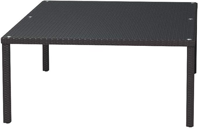 Modway Convene Wicker Rattan Outdoor Patio 90" Rectangular Dining Table in Espresso