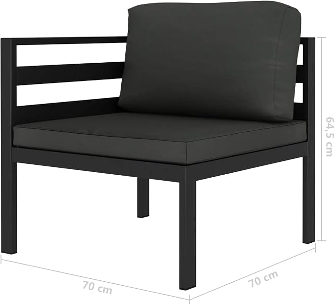 Garden Lounge Set, 3 Piece Anthracite Aluminum Patio Furniture, Modular Outdoor Sectional Sofa with Cushions and Cover for Terrace, Backyard, and Sunroom