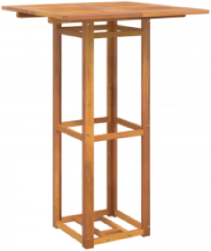 Outdoor Acacia Wood Bistro Table, Tall Bar Height Pub Table for Patio, Garden, Deck, Balcony, 29.5 x 29.5 x 43.3 Inch