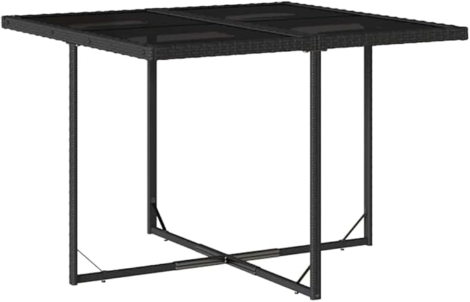 9-Piece Garden Dining Set with Cream White Poly Rattan, Medium Foldable Table and 8 Chairs for Outdoor Patio