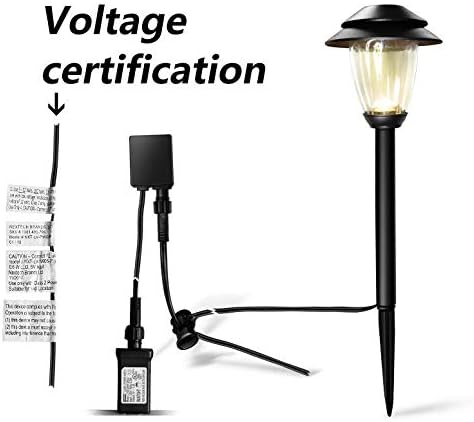 HECARIM 6 Pack Low Voltage Pathway Lights - Waterproof Outdoor Landscape Lighting, Super Bright LED Garden Lights for Walkway, Energy-Saving 5V Weatherproof Stake Lights (Dusk to Dawn Auto On/Off)