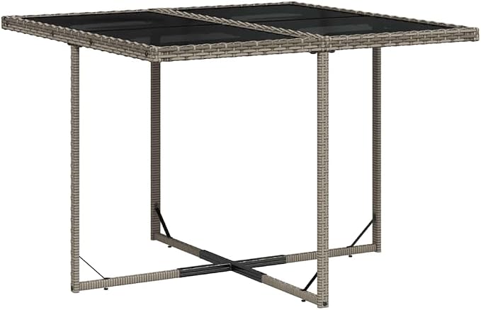 9-Piece Outdoor Dining Set, 8-Seater Patio Furniture, Foldable PE Rattan Chairs and Table, Grey Garden Seating for Backyard Deck