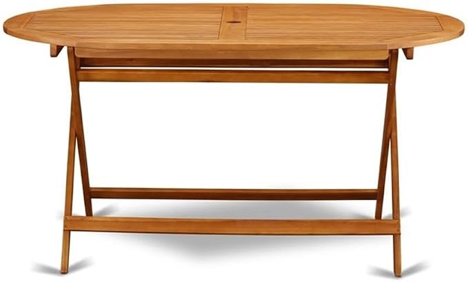 East West Furniture BDITFNA Outdoor Dining Bistro Table - an Oval Acacia Wood Table, 36x60 Inch, Natural Oil