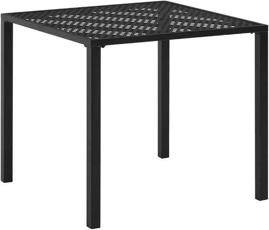 vidaXL Outdoor Table Black E-Coated and Powder-Coated Steel 31.5x31.5 in