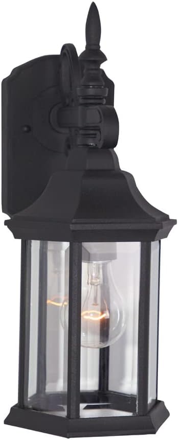 DESIGNERS FOUNTAIN Devonshire Outdoor Light Fixture, 14 Inch Exterior Wall Lantern Sconce for Front Door, Patio and Porch, Black, 2961-BK (Pack of 6)