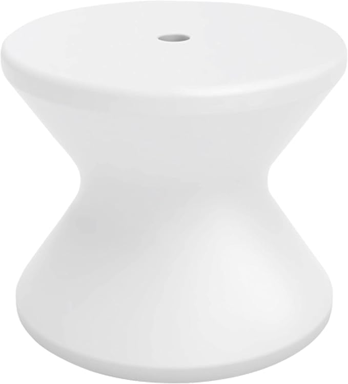 Ledge Lounger in-Pool Side Table with 2” Umbrella Hole - White Tanning Ledge Furniture for in-Water Use up to 10” Deep - UV20 Rated Resin, No-Rust Pool Deck Furniture for Baja Shelves & Sun Shelves