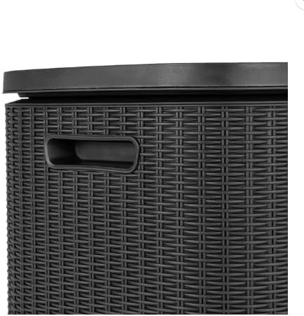 Bevy Bar 2-in-1 Pop-Up Table and Cooler, Rattan Style, Graphite Gray, 32.8" x 15.9" x 20.4