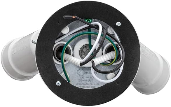 Lithonia Lighting Outdoor Flood Light Fixture, Adjustable Twin Par Flood Light Holder, Safety and Security, 120 Volts, Uses 2 Lamps Up to 150W (Not Included), White, 6-Pack (OFTH 300PR 120 WH CP6 M4)